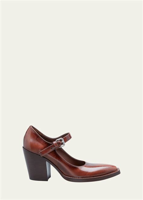 prada block heel loafer pump|Prada mary jane pumps.